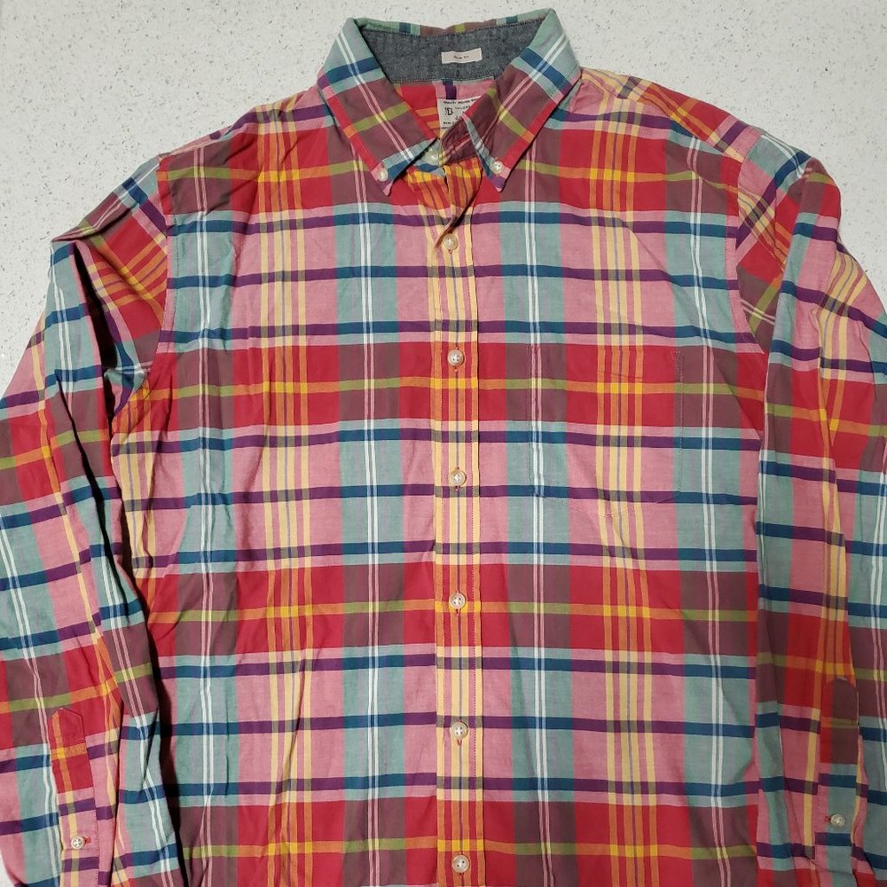 J. Crew Slim Fit Button Down 100% Cotton Quality Woven Long Sleeve Shirt | Sz M